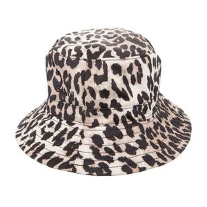 Ganni animal print nylon bucket hat
